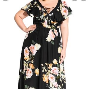 City Chic Tuscan Rose maxi dress NWT